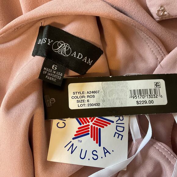 Betsy & Adam High Low Ruffled Evening Gown Pink Size 6 Cut Out Formal Dress - Picture 10 of 14